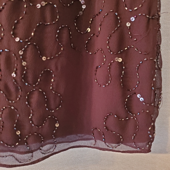 Plum Beaded Party Dress - Picture 5 of 6